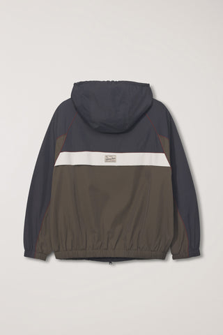 UNISEX BLOCKED WINDBREAKER CHARCOAL GREY