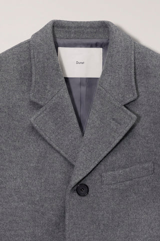 UNISEX 2-WAY 3 BUTTON CASHMERE COAT MELANGE GREY