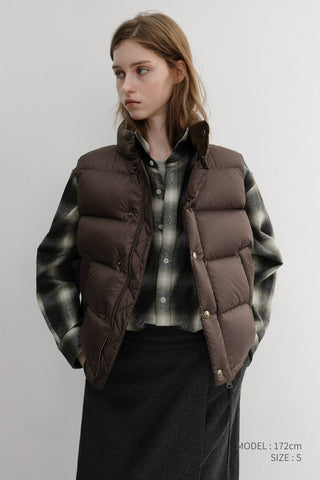 UNISEX GOOSE DOWN VEST BROWN
