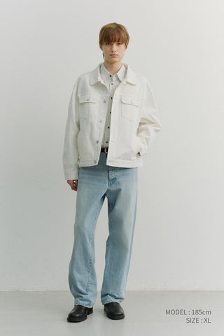 UNISEX DENIM TRUCKER JACKET IVORY