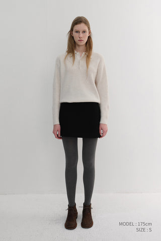 WOOL MINI SKIRT BLACK