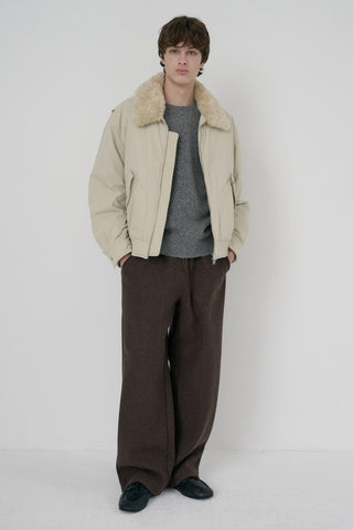 UNISEX JERSEY WIDE PANTS DARK BROWN