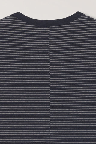 UNISEX HENLEY-NECK T-SHIRT BLACK STRIPE