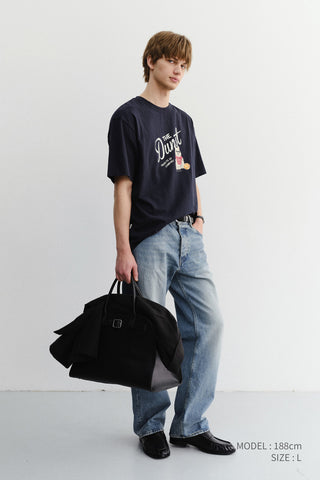 UNISEX DRAWING PUPPY T-SHIRT FRENCH NAVY