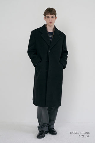 UNISEX BOXY TAILORED COAT BLACK