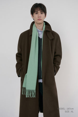 UNISEX BELTED CASHMERE MAC COAT MOCHA BROWN