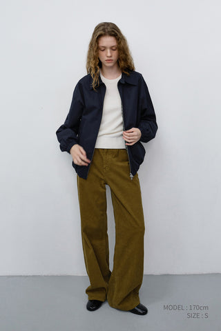 90S WIDE CORDUROY JEANS OLIVE GREEN