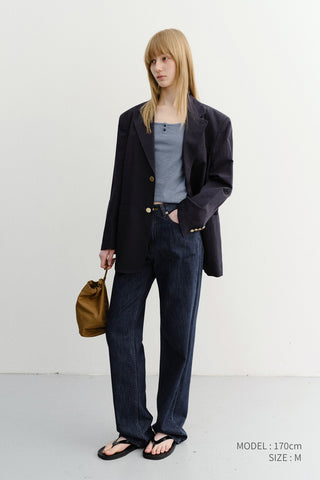 UNISEX CLASSIC LINEN JACKET NAVY
