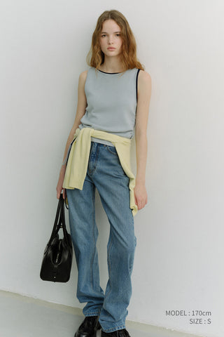 LAYERING KNIT TOP SOFT BLUE