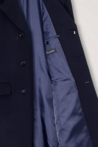 UNISEX 2-WAY 3 BUTTON CASHMERE COAT NAVY