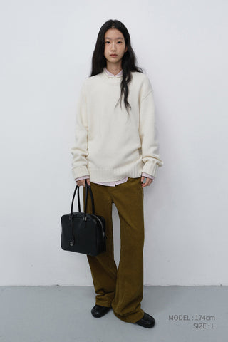 UNISEX CHUNKY ROLL NECK SWEATER IVORY