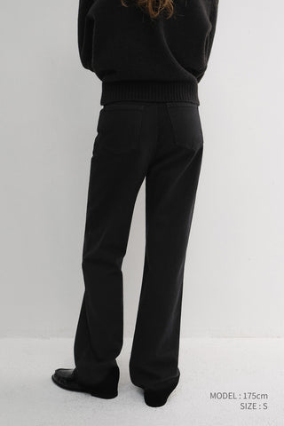 BRUSHED STRAIGHT JEANS BLACK