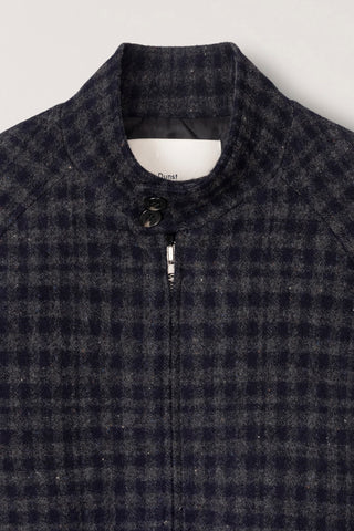 UNISEX HARRINGTON WOOL BLOUSON DEEP NAVY CHECK