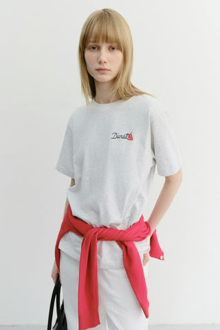 UNISEX MARINE LOGO T-SHIRT LIGHT MELANGE GREY