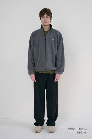 UNISEX ZIP-UP FLEECE SWEATSHIRT CHARCOAL GREY