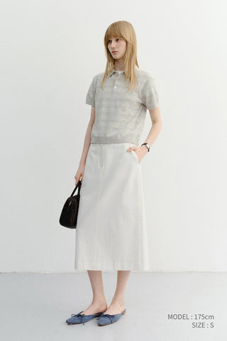 H-LINE COTTON LONG SKIRT OFF WHITE