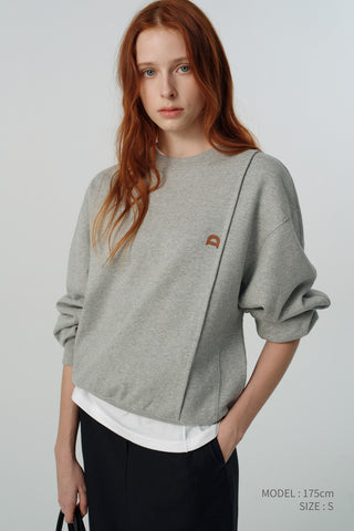 UNISEX DUNST LOGO CREASE SWEATSHIRT MELANGE GREY