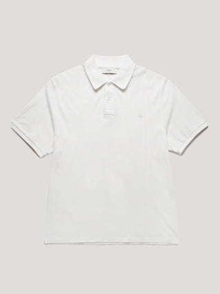 UNISEX LEATHER LOGO POLO SHIRT OFF WHITE