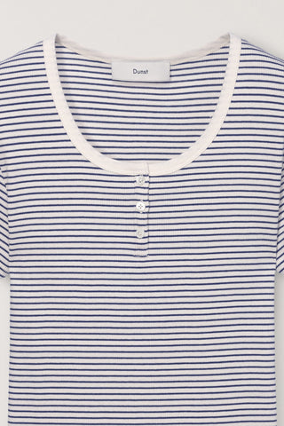 CLASSIC SCOOP NECK TOP BLUE STRIPE