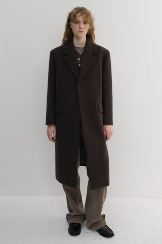 UNISEX BOXY TAILORED COAT DEEP BROWN