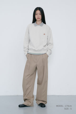 UNISEX DUNST LOGO CREASE SWEATSHIRT OATMEAL MELANGE