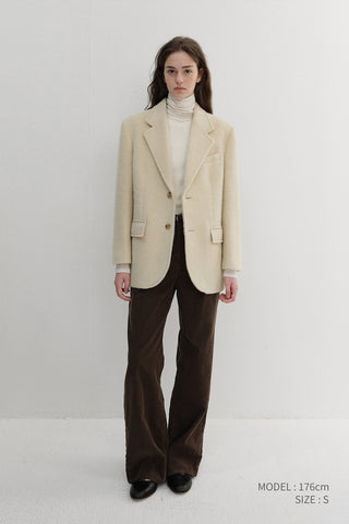 UNISEX ALPACA BLAZER COAT BUTTER BEIGE
