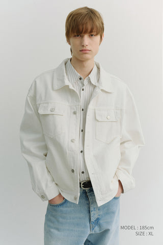 UNISEX DENIM TRUCKER JACKET IVORY