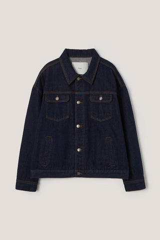 UNISEX DENIM TRUCKER JACKET INDIGO NAVY