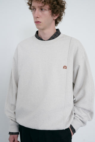 UNISEX DUNST LOGO CREASE SWEATSHIRT OATMEAL MELANGE