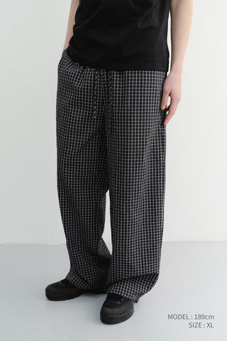 UNISEX CHECKED PAJAMA SLACKS BLACK CHECK