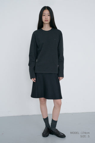 UNISEX MUTED STRIPED T-SHIRT CHARCOAL