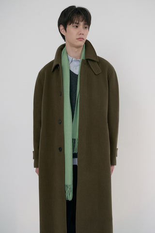 FRINGED CASHMERE MUFFLER SOFT GREEN