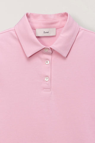 CROPPED SLIM COLLARED T-SHIRT PINK