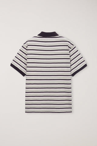 UNISEX STRIPED POLO SHIRT BROWN