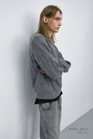UNISEX HAIRLY SWEATER MELANGE GREY