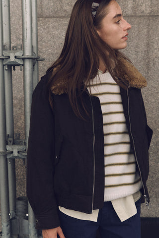 UNISEX FLIGHT PADDED JACKET DARK BROWN