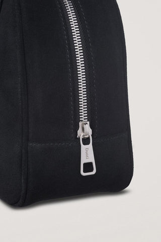 SUEDE BOSTON TOTE BAG BLACK