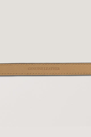 D-BUCKLE THIN LEATHER BELT BLACK