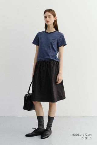 LACED MIDI FULL SKIRT BLACK