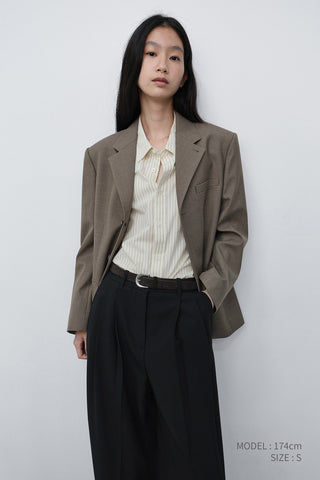 UNISEX INFORMAL SHIRT IVORY STRIPE