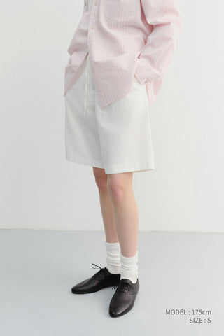 UNISEX PAJAMA BERMUDA SHORTS WHITE