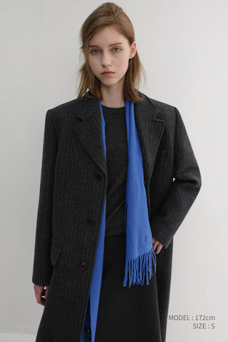 UNISEX 2-WAY 3 BUTTON COAT GREY STRIPE