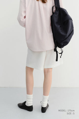 UNISEX PAJAMA BERMUDA SHORTS WHITE