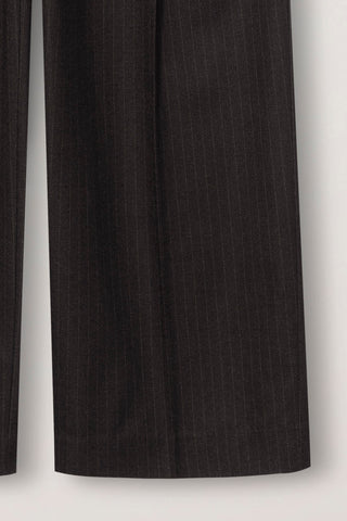WINTER FLANNEL SLACKS DARK BROWN STRIPE