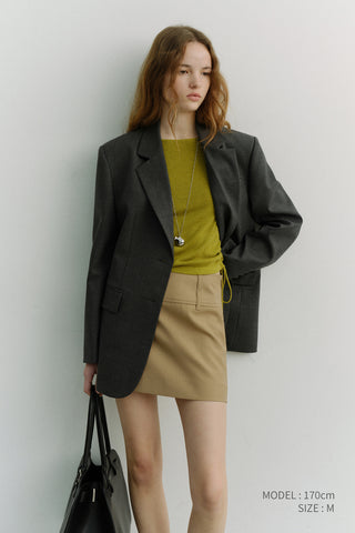 ESSENTIAL 2 BUTTON WOOL BLAZER MELANGE GREY