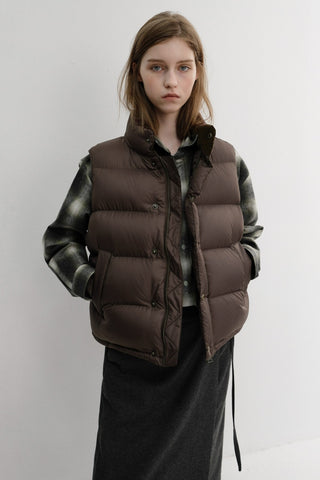 UNISEX GOOSE DOWN VEST BROWN