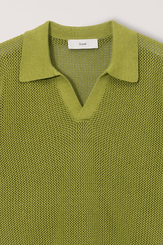 UNISEX CHUNKY POLO KNIT OLIVE