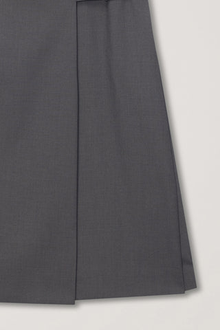 PLEATS MIDI SKIRT GREY