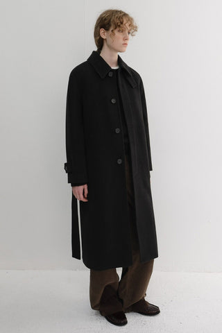 UNISEX BELTED CASHMERE MAC COAT BLACK