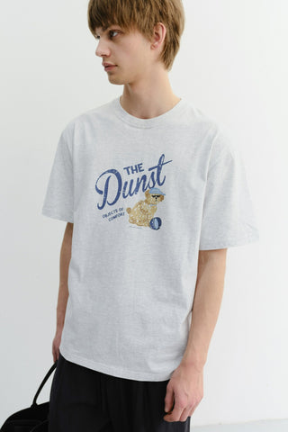 UNISEX DRAWING PUPPY T-SHIRT LIGHT MELANGE GREY